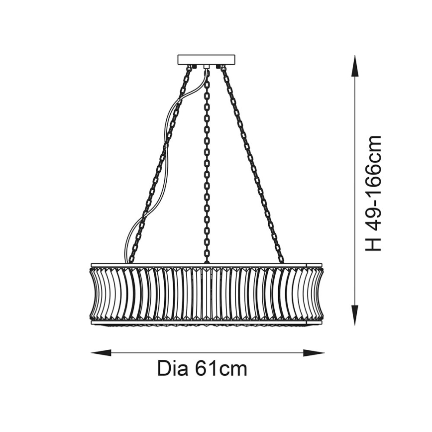 Endon 104528 - Liustra ant grandinės 6xE14/6W/230V blizgus chromas