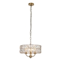 Endon 106243 - Liustra ant grandinės CLIFTON 3xE14/6W/230V Ø 38,5 cm, žalvaris/skaidrus