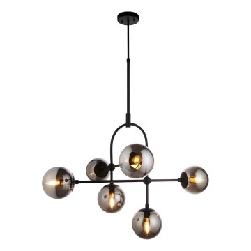 Endon 106661 - Liustra ant strypo ONTARIO 6xE14/7W/230V juoda/dūminė juoda