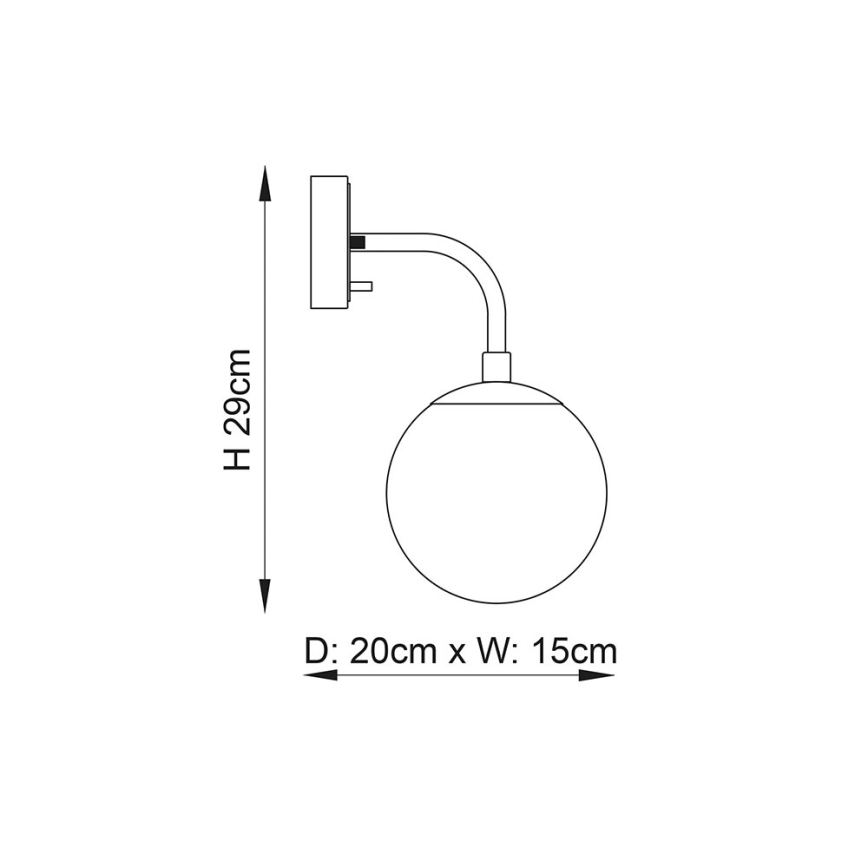 Endon 106664 - Sieninis šviestuvas ONTARIO 1xE14/7W/230V juoda/dūminis