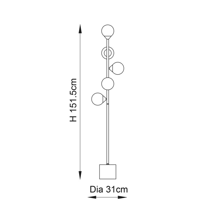 Endon 106756 - Toršeras OTIS 5xG9/3W/230V auksinis/baltas