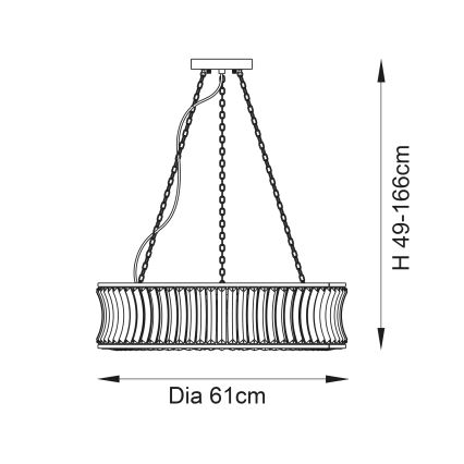 Endon 106811 - Pakabinama liustra ant grandinės 6xE14/6W/230V auksinė