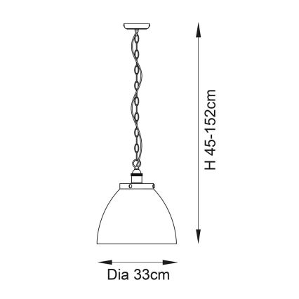 Endon 106895 - Kabantis šviestuvas su grandine HANSEN 1xE27/10W/230V varinis