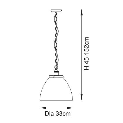 Endon 106896 - Liustra ant grandinės HANSEN 1xE27/10W/230V matinis chromas