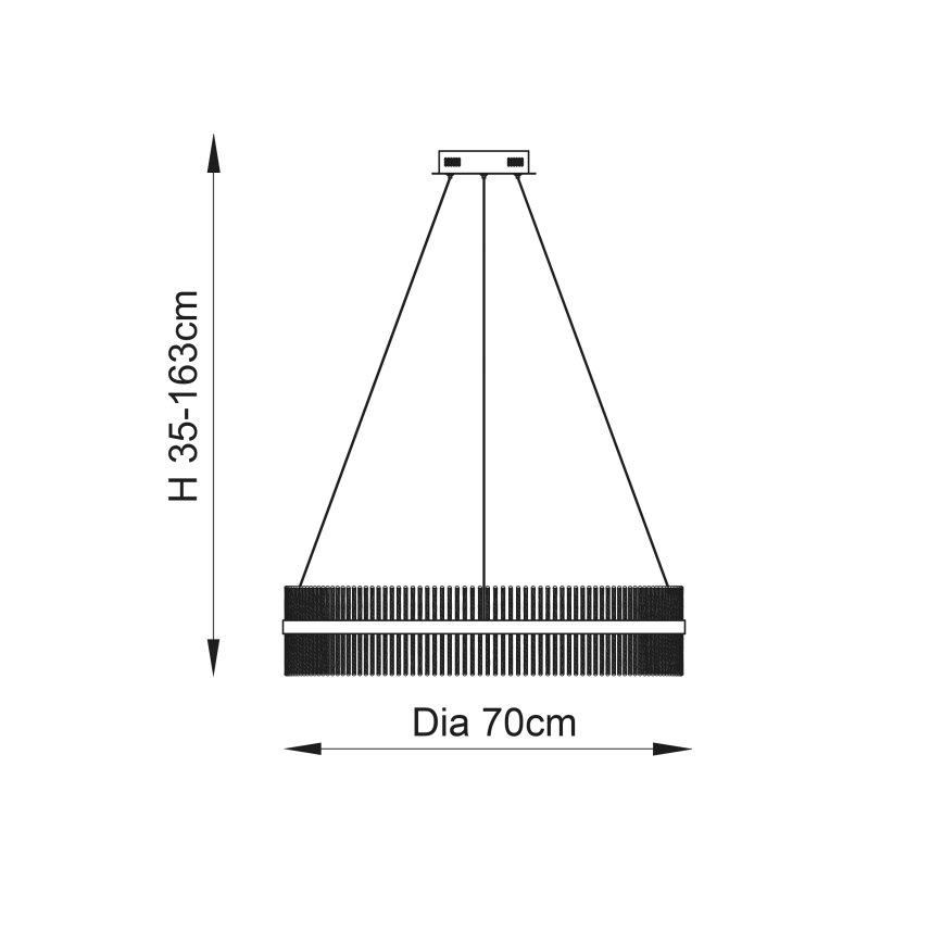 Endon 107108 - LED pakabinama liustra ant lyno LED/56W/230V 3000K, blizgus chromas