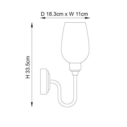 Endon 107792 - Sieninis šviestuvas STOURTON 1xE14/6W/230V žalvaris
