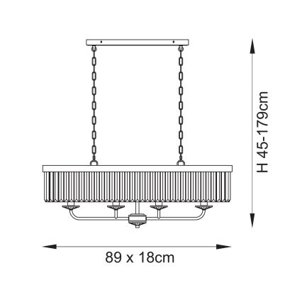 Endon 109058 - Liustra ant grandinės 4xE14/6W/230V blizgus chromas