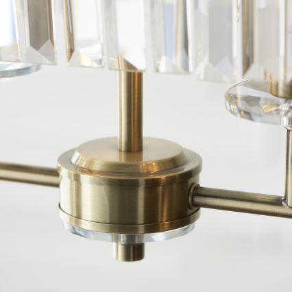 Endon 110539 - Pakabinamas šviestuvas CHESTERFIELD ant grandinės 4xE14/6W/230V, žalvarinis