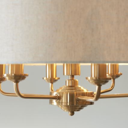 Endon 110722 - Sietynas, kabinamas ant grandinės HIGHCLERE 6xE14/6W/230V smėlio spalva/žalvaris diametras 55 cm