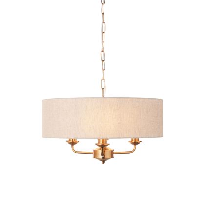 Endon 110723 - Sietynas, kabinamas ant grandinės HIGHCLERE 3xE14/40W/230V smėlio spalva/žalvaris