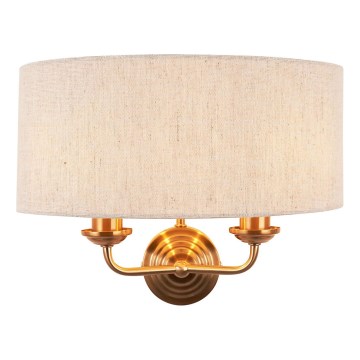 Endon 110726 - Sieninis šviestuvas HIGHCLERE 2xE14/40W/230V smėlio spalva/žalvaris