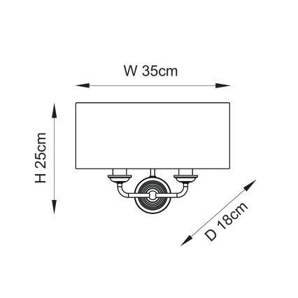 Endon 110726 - Sieninis šviestuvas HIGHCLERE 2xE14/40W/230V smėlio spalva/žalvaris