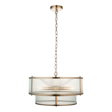 Endon 110944 - pakabinama liustra ant grandinės RIDGETON 5xE14/6W/230V, žalvaris