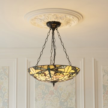 Endon 111869 - Pakabinamas šviestuvas ant grandinės Tiffany ASHTON, 3 x E27 / 10 W / 230 V, Ø 45 cm