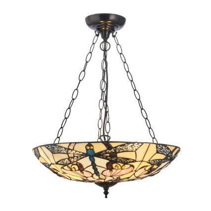 Endon 111869 - Pakabinamas šviestuvas ant grandinės Tiffany ASHTON, 3 x E27 / 10 W / 230 V, Ø 45 cm