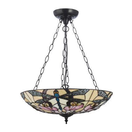 Endon 111869 - Pakabinamas šviestuvas ant grandinės Tiffany ASHTON, 3 x E27 / 10 W / 230 V, Ø 45 cm