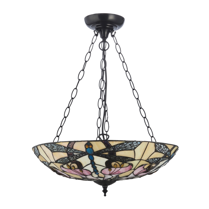 Endon 111869 - Pakabinamas šviestuvas ant grandinės Tiffany ASHTON, 3 x E27 / 10 W / 230 V, Ø 45 cm