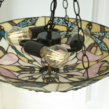 Endon 111869 - Pakabinamas šviestuvas ant grandinės Tiffany ASHTON, 3 x E27 / 10 W / 230 V, Ø 45 cm
