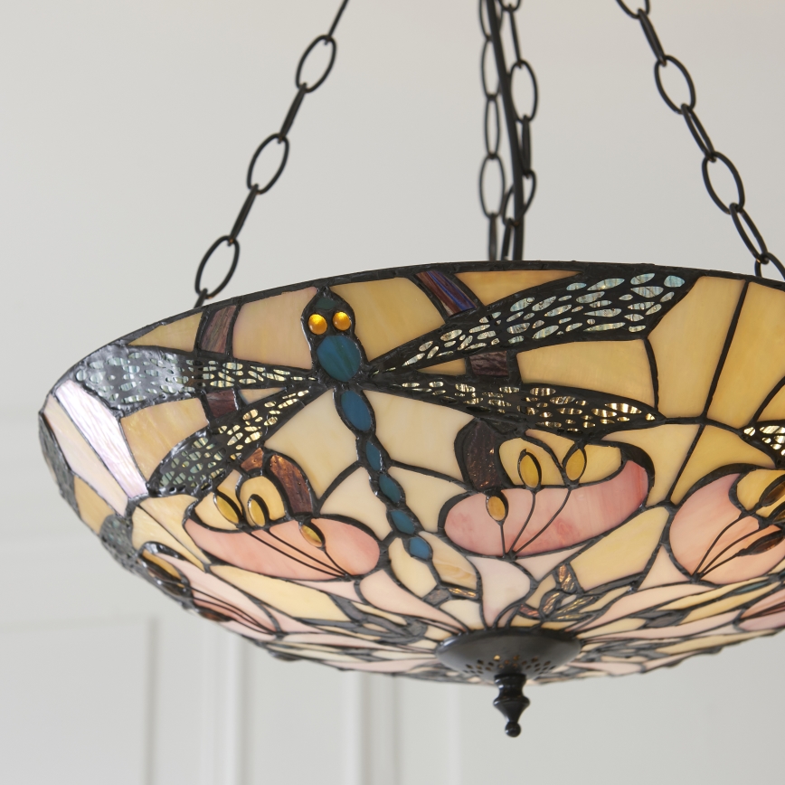 Endon 111869 - Pakabinamas šviestuvas ant grandinės Tiffany ASHTON, 3 x E27 / 10 W / 230 V, Ø 45 cm