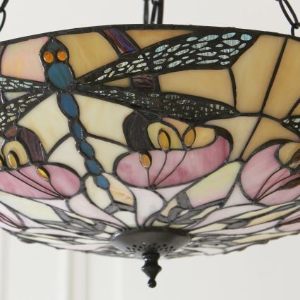 Endon 111869 - Pakabinamas šviestuvas ant grandinės Tiffany ASHTON, 3 x E27 / 10 W / 230 V, Ø 45 cm