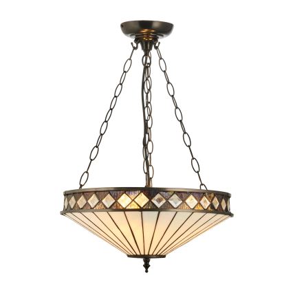Endon 111870 - Pakabinama liustra ant grandinės Tiffany FARGO 3xE27/10W/230V skersmuo 41,5 cm
