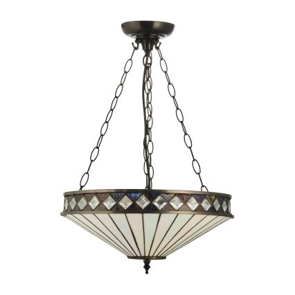 Endon 111870 - Pakabinama liustra ant grandinės Tiffany FARGO 3xE27/10W/230V skersmuo 41,5 cm