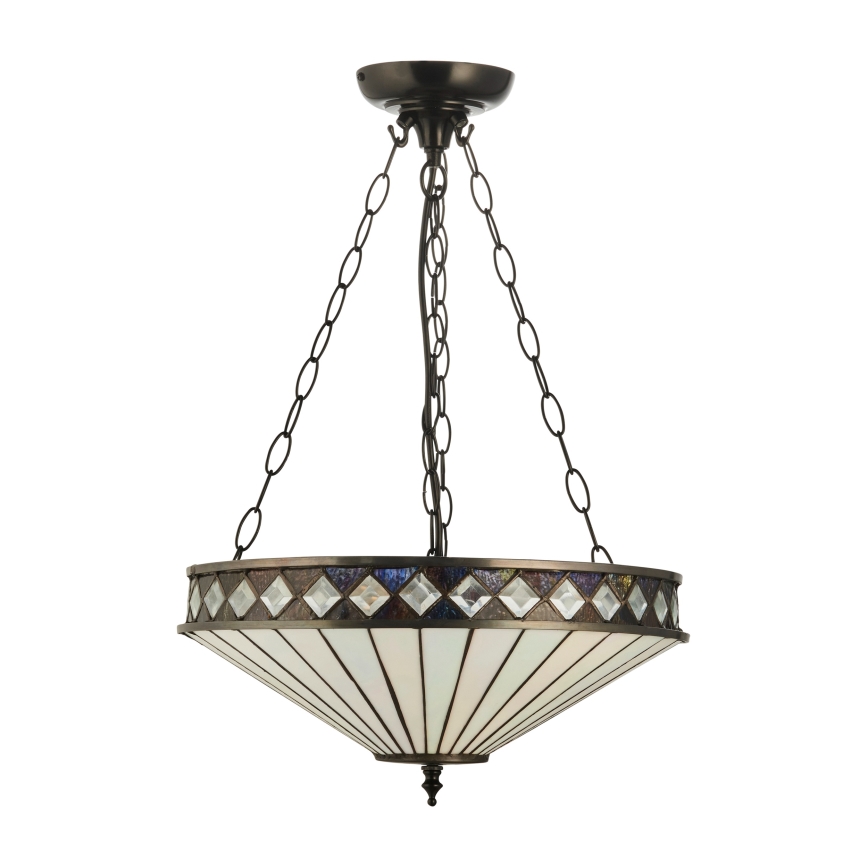 Endon 111870 - Pakabinama liustra ant grandinės Tiffany FARGO 3xE27/10W/230V skersmuo 41,5 cm