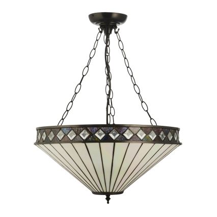 Endon 111871 - Pakabinama liustra ant grandinės Tiffany FARGO 3xE27/10W/230V skersm. 50 cm