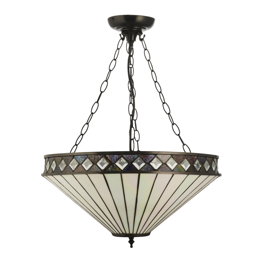 Endon 111871 - Pakabinama liustra ant grandinės Tiffany FARGO 3xE27/10W/230V skersm. 50 cm