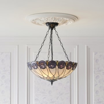 Endon 111872 - Pakabinamas šviestuvas ant grandinės Tiffany HUTCHINSON 3xE27/60W/230V Ø 50 cm