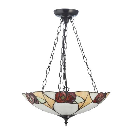 Endon 111879 - Liustra ant grandinės Tiffany INGRAM 3xE27/10W/230V Ø 45 cm