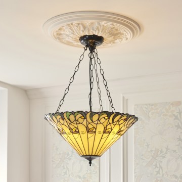 Endon 111881 - Pakabinama liustra ant grandinės Tiffany JAMELIA 3xE27/10W/230V, skersmuo 50 cm