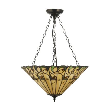 Endon 111881 - Pakabinama liustra ant grandinės Tiffany JAMELIA 3xE27/10W/230V, skersmuo 50 cm