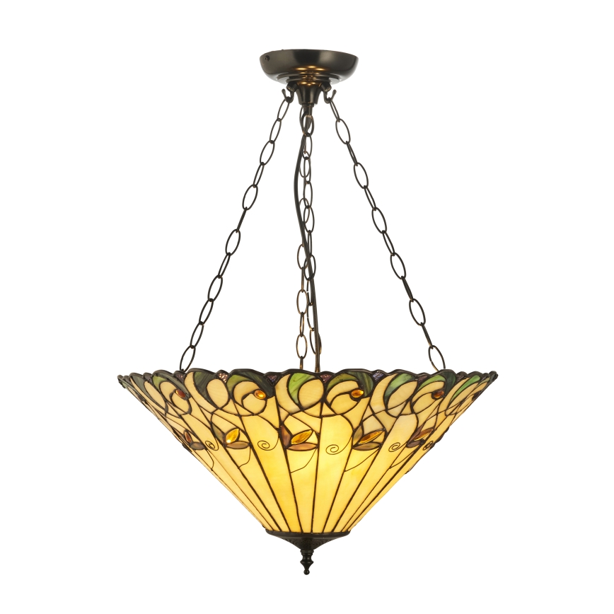 Endon 111881 - Pakabinama liustra ant grandinės Tiffany JAMELIA 3xE27/10W/230V, skersmuo 50 cm