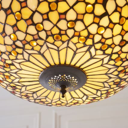 Endon 111882 - Tiffany MILLE FEUX pakabinama liustra ant grandinės, 3xE27/10W/230V, skersmuo 45 cm