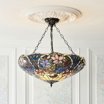 Endon 111887 - Tiffany SULLIVAN pakabinama liustra su grandine, 3xE27/10W/230V, skersmuo 57 cm