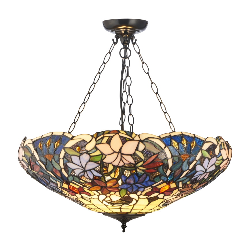 Endon 111887 - Tiffany SULLIVAN pakabinama liustra su grandine, 3xE27/10W/230V, skersmuo 57 cm