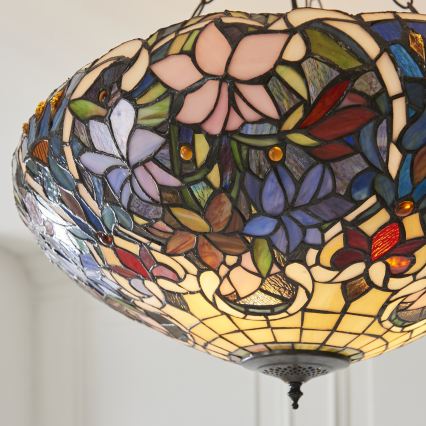 Endon 111887 - Tiffany SULLIVAN pakabinama liustra su grandine, 3xE27/10W/230V, skersmuo 57 cm