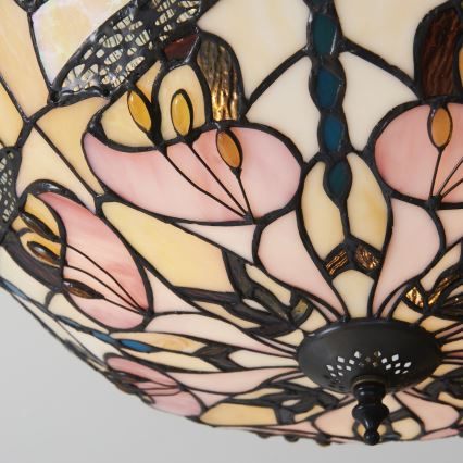 Endon 111892 - Prie lubų tvirtinama Tiffany liustra ASHTON 3xE27/10W/230V, skersmuo 45 cm