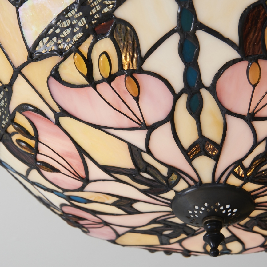 Endon 111892 - Prie lubų tvirtinama Tiffany liustra ASHTON 3xE27/10W/230V, skersmuo 45 cm