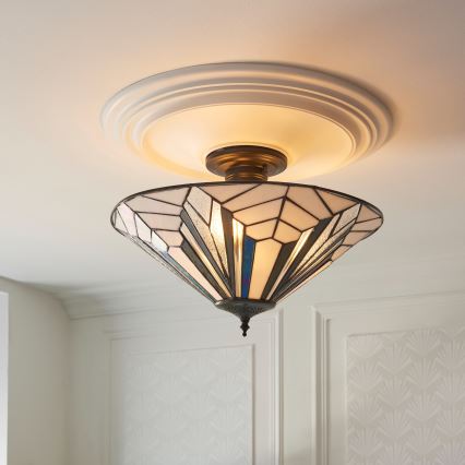 Endon 111895 - Tiffany ASTORIA prigludęs lubinis šviestuvas 3xE27/10W/230V Ø 48 cm