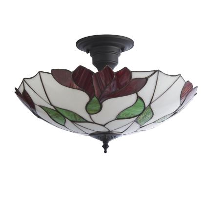 Endon 111896 - Prie lubų montuojamas sietynas Tiffany BOTANICA, 3 x E27 / 10 W / 230 V, skersmuo 45 cm