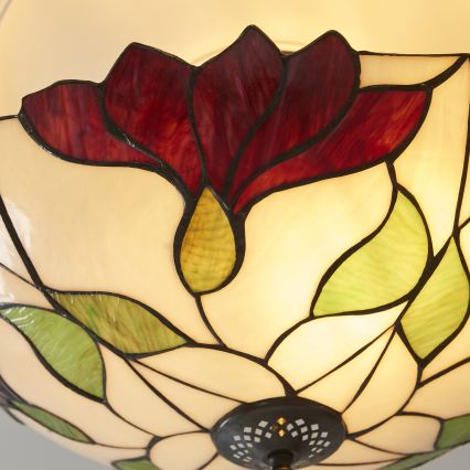 Endon 111896 - Prie lubų montuojamas sietynas Tiffany BOTANICA, 3 x E27 / 10 W / 230 V, skersmuo 45 cm