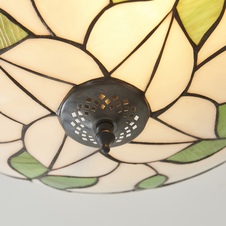 Endon 111896 - Prie lubų montuojamas sietynas Tiffany BOTANICA, 3 x E27 / 10 W / 230 V, skersmuo 45 cm