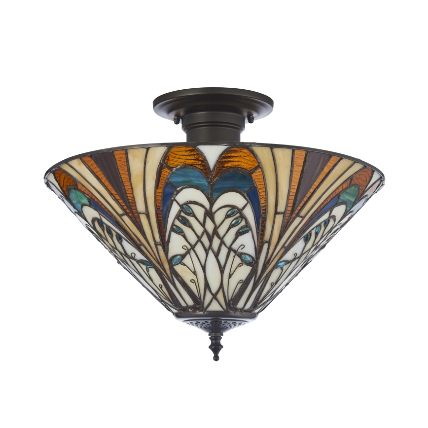 Endon 111905 - Prigludusi liustra Tiffany HECTOR, 3 x E27, maks. 10 W, 230 V, skersmuo 40 cm