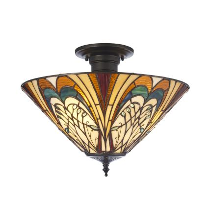 Endon 111905 - Prigludusi liustra Tiffany HECTOR, 3 x E27, maks. 10 W, 230 V, skersmuo 40 cm