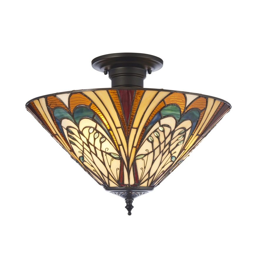 Endon 111905 - Prigludusi liustra Tiffany HECTOR, 3 x E27, maks. 10 W, 230 V, skersmuo 40 cm