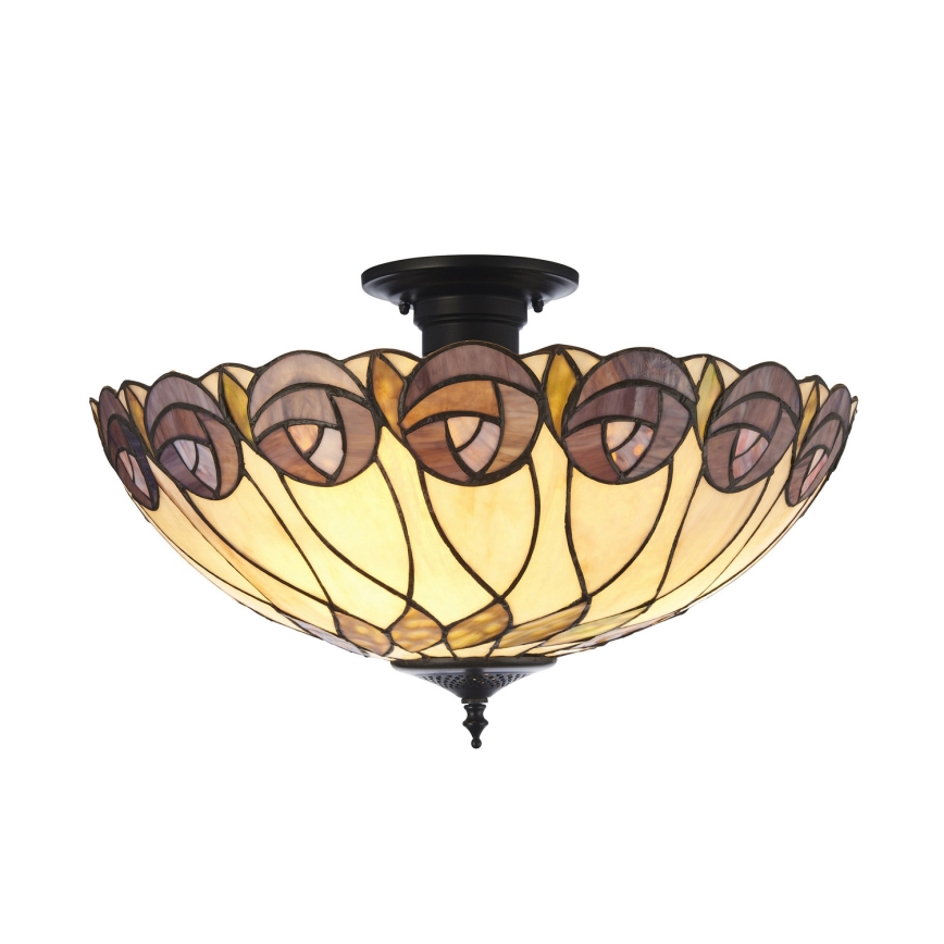 Endon 111906 - Paviršinė Tiffany liustra HUTCHINSON 3xE27/10W/230V, skersmuo 50 cm