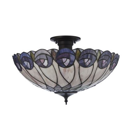 Endon 111906 - Paviršinė Tiffany liustra HUTCHINSON 3xE27/10W/230V, skersmuo 50 cm