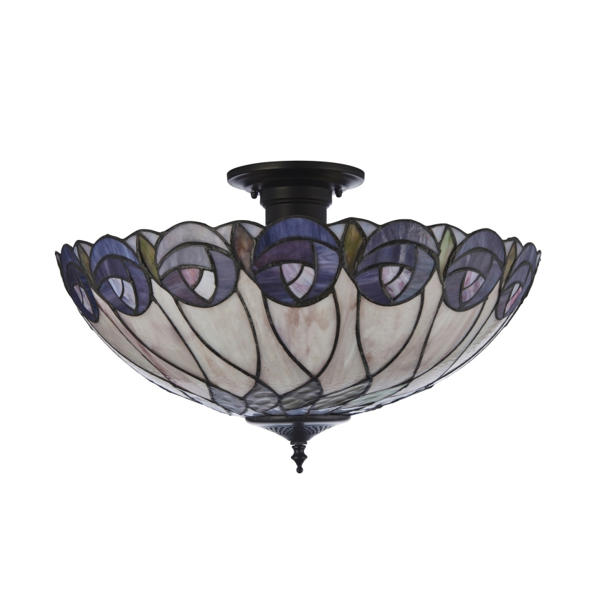 Endon 111906 - Paviršinė Tiffany liustra HUTCHINSON 3xE27/10W/230V, skersmuo 50 cm